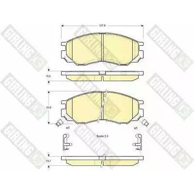 Тормозные колодки дисковые, комплект GIRLING 6112869 232 90 TYRIGCA 2291852