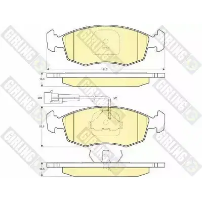 Тормозные колодки дисковые, комплект GIRLING 2291896 2 3227 6113412 W1KFMK изображение 0