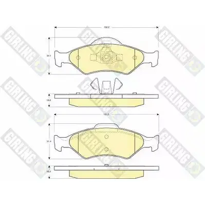 Тормозные колодки дисковые, комплект GIRLING 6114182 2291967 N5KRP5 2320 0