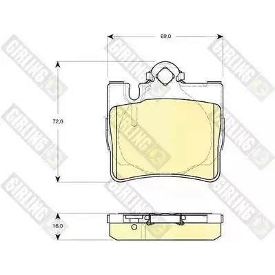 Тормозные колодки дисковые, комплект GIRLING 230 78 2292002 PQB7YP 6114552