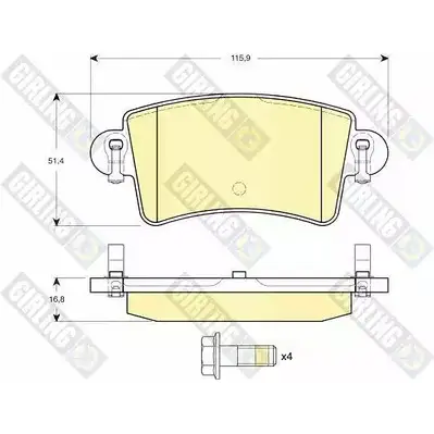 Тормозные колодки дисковые, комплект GIRLING FXUGQ 2292016 23 669 6114704