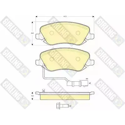 Тормозные колодки дисковые, комплект GIRLING 6114891 2292035 1QLWN 2376 1