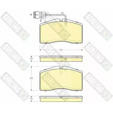 Тормозные колодки дисковые, комплект GIRLING 237 73 6115239 2292067 23774 изображение 0