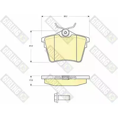 Тормозные колодки дисковые, комплект GIRLING 2292136 6115961 E53D4LQ 24 135