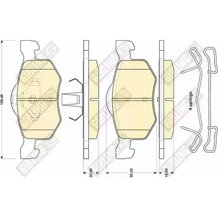 Тормозные колодки дисковые, комплект GIRLING 6117532 23788 2292292 2378 7 изображение 0