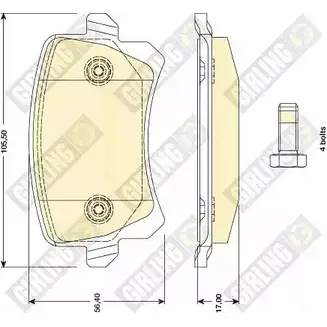 Тормозные колодки дисковые, комплект GIRLING 6117631 LWY9D8P 24 483 2292302