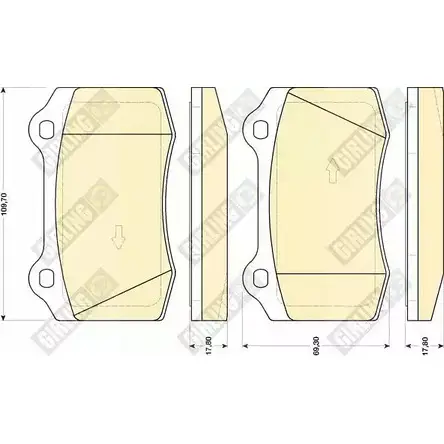 Тормозные колодки дисковые, комплект GIRLING SA5R8V 2292308 6117729 21 831