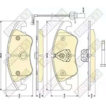 Тормозные колодки дисковые, комплект GIRLING 6118051 3322937949847 2292337 7YFVL PK изображение 0