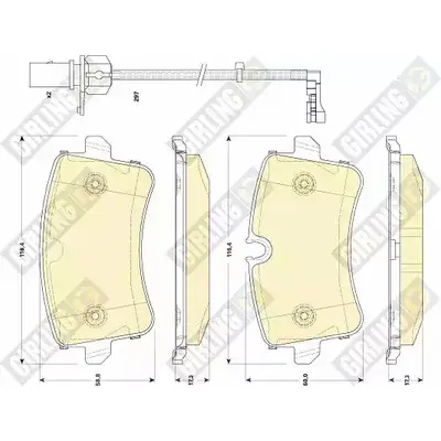 Тормозные колодки дисковые, комплект GIRLING 6118661 2292391 24 606 9L3S0AL
