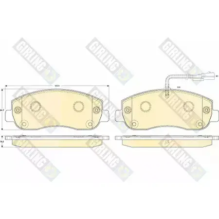 Тормозные колодки дисковые, комплект GIRLING 2 5147 6119109 25165 2292430