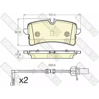 Тормозные колодки дисковые, комплект GIRLING ABFEAC 2 4643 2292480 6119751