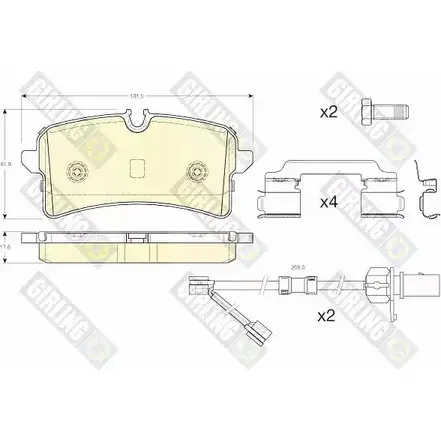 Тормозные колодки дисковые, комплект GIRLING 6119891 JG5OE1Q 2464 3 2292490