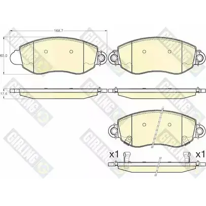 Тормозные колодки дисковые, комплект GIRLING 2292499 2 3577 6120063 23578