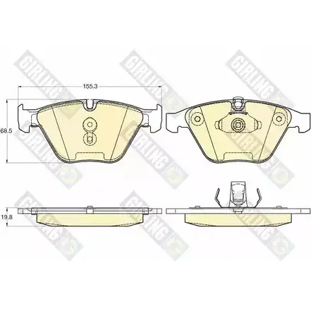 Тормозные колодки дисковые, комплект GIRLING 6120212 3322938218706 TCTQ F 2292513 изображение 0