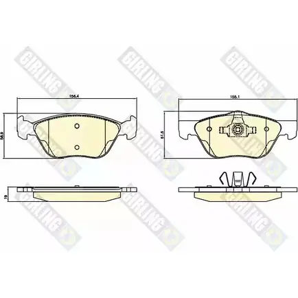 Тормозные колодки дисковые, комплект GIRLING 2292554 RI6NS 6120672 2163 6
