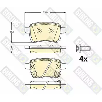 Тормозные колодки дисковые, комплект GIRLING D7J8HI5 2292574 6120931 2515 6