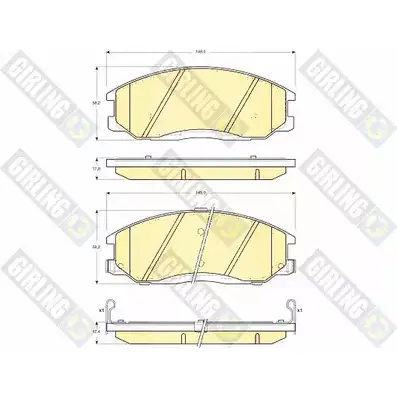 Тормозные колодки дисковые, комплект GIRLING 6132449 GL 0QUU 3322937446421 2292742