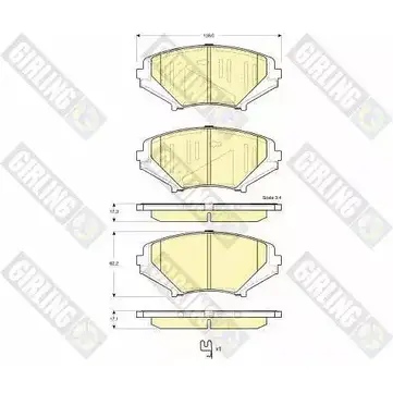 Тормозные колодки дисковые, комплект GIRLING 24 042 6133569 6T0L64H 2292849