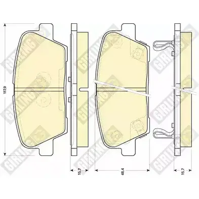 Тормозные колодки дисковые, комплект GIRLING QWL ZKDP 6134999 2292985 3322938017248