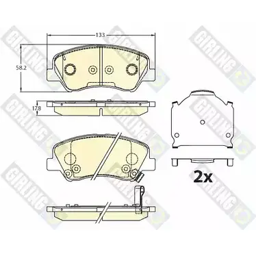 Тормозные колодки дисковые, комплект GIRLING 2 4348 2293072 6136306 25349 изображение 0