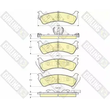 Тормозные колодки дисковые, комплект GIRLING CXHQD 2293106 6140945 23 627