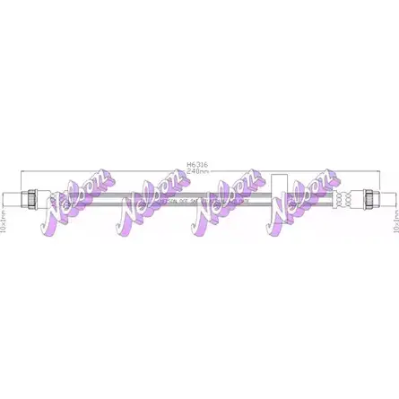 Тормозной шланг KAWE H6316 2335114 A GLR2U изображение 0