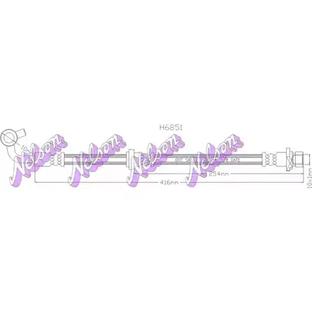 Тормозной шланг KAWE H6851 2335500 OD 6VE изображение 0