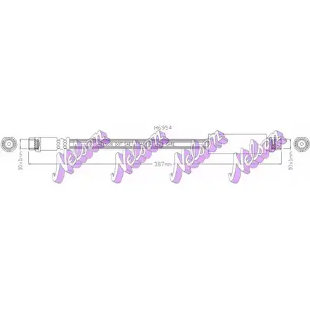 Тормозной шланг KAWE OD87EO 9 H6954 2335598 изображение 0