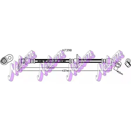 Тормозной шланг KAWE H7398Q 2336089 HY 3FW7X