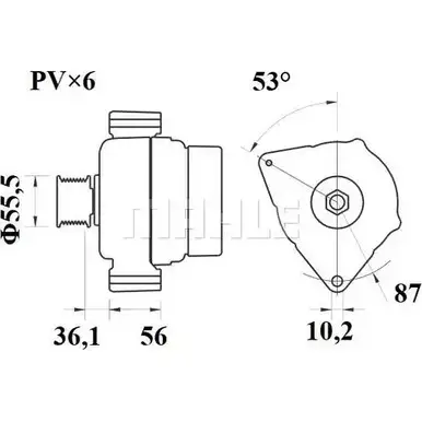 Генератор MAHLE ORIGINAL 2358366 11.201.963 11201963 MG 418