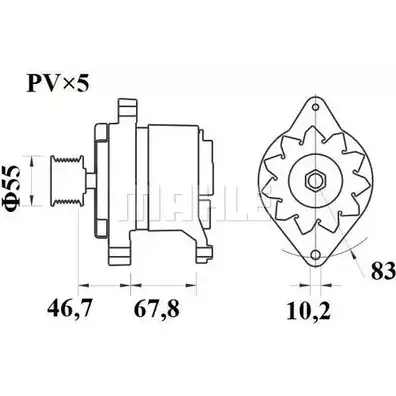 Генератор MAHLE ORIGINAL 11201532 2358483 MG 537 11.201.532 изображение 0