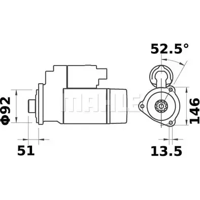 Стартер MAHLE ORIGINAL 11131791 MS 42 11.131.791 2359216