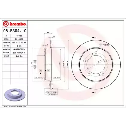 Тормозной диск BRECO 2JVJ GV 4LWMU BS 6020 2360708