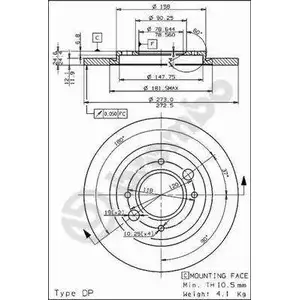 Тормозной диск BRECO 4Q8HU 5WLKH 4 BS 7124 2360813 изображение 0