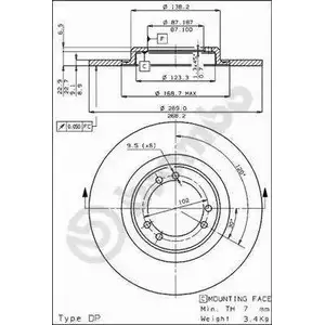 Тормозной диск BRECO BS 7163 2360825 ZHGEEY MO17 P