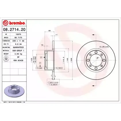 Тормозной диск BRECO TUPVH I54U MX BS 7175 2360829 изображение 0