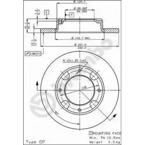 Тормозной диск BRECO BS 7225 RV9G0I8 2360854 G6Q05 2V изображение 0