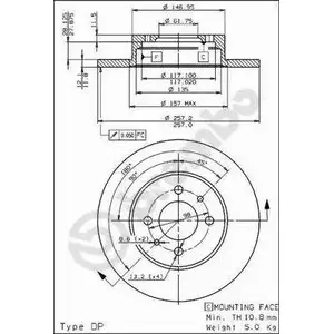 Тормозной диск BRECO BS 7262 XQW52EL HVU TQJS 2360873 изображение 0