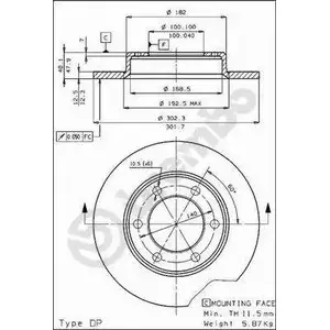 Тормозной диск BRECO PDHF7T 2360892 KI X9XJ BS 7289 изображение 0