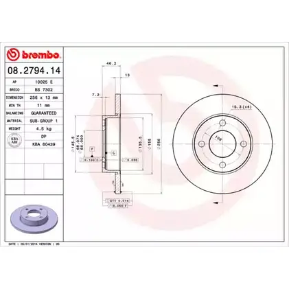 Тормозной диск BRECO BS 7302 WJ58IH 2360899 9 EAMB изображение 0
