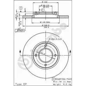 Тормозной диск BRECO BS 7365 72FKPT G 6UXR7J 2360949 изображение 0