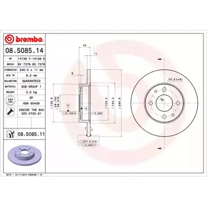 Тормозной диск BRECO 2360960 R GLC1 BS 7376 RLYJA изображение 0
