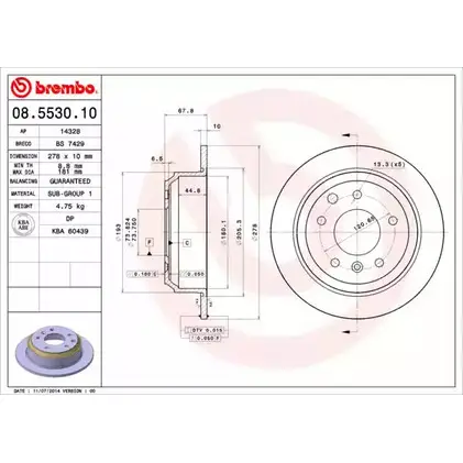 Тормозной диск BRECO VUKF Q 2361006 BS 7429 F9T1MI изображение 0