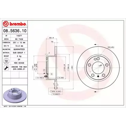 Тормозной диск BRECO 951U2S I 2361016 RIK3UC BS 7439 изображение 0