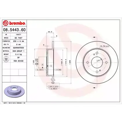 Тормозной диск BRECO 4X6ZFIO 2361040 G336 50E BS 7467 изображение 0