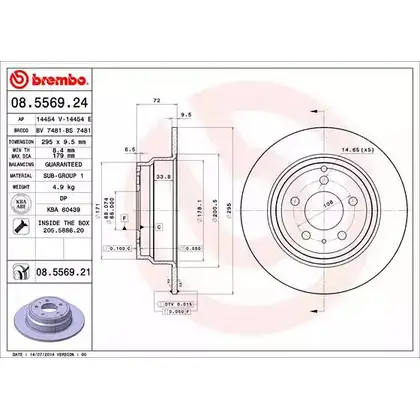 Тормозной диск BRECO I5EI Z 0JGTOZ BS 7481 2361053