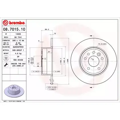 Тормозной диск BRECO FPTW2LF BS 7541 2361104 8PU5 5