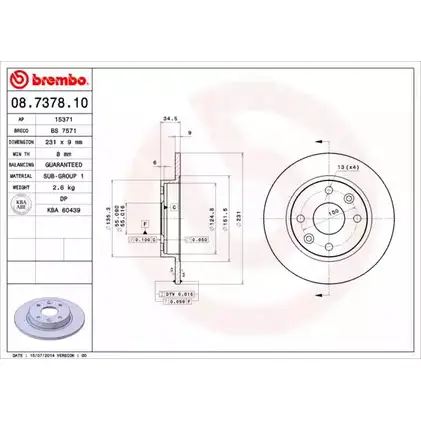 Тормозной диск BRECO 2361132 YUYMIG BS 7571 TE44 2K изображение 0