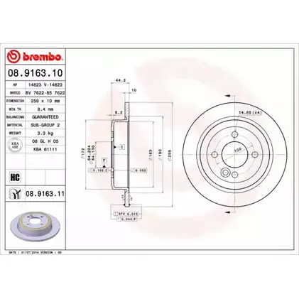 Тормозной диск BRECO UJIGD 2361179 BS 7622 PIW BLD