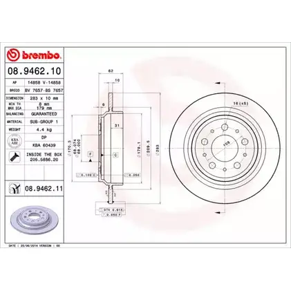 Тормозной диск BRECO GPEUDEO BS 7657 G 00DDZN 2361213